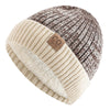 Unisex Two-Tone Winter Hat Fur-Lined Fashion Beanie Knitted Cap-Winter Hats-Arimonz-Arimonz