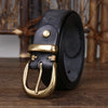 Unisex Vintage Genuine Leather Belt with Luxury Copper Buckle Pin-Belts-Arimonz-Arimonz