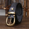 Unisex Vintage Genuine Leather Belt with Luxury Copper Buckle Pin-Belts-Arimonz-Arimonz