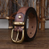 Unisex Vintage Genuine Leather Belt with Luxury Copper Buckle Pin-Belts-Arimonz-Arimonz