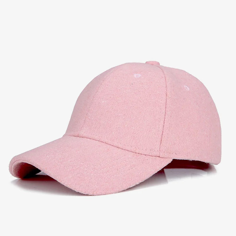 Unisex Wool Felt Solid Color Casquette Trucker Hat Baseball Cap-Women's Caps-Arimonz-Arimonz