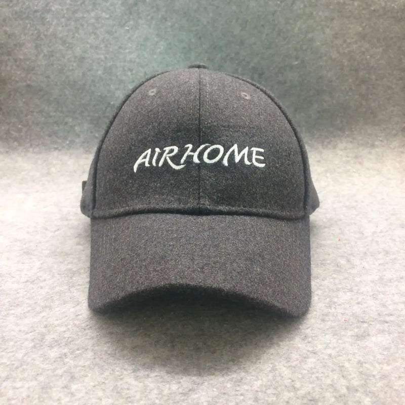 Unisex Wool Felt Solid Color Casquette Trucker Hat Baseball Cap-Women's Caps-Arimonz-Dark grey letter-21-23in-Arimonz