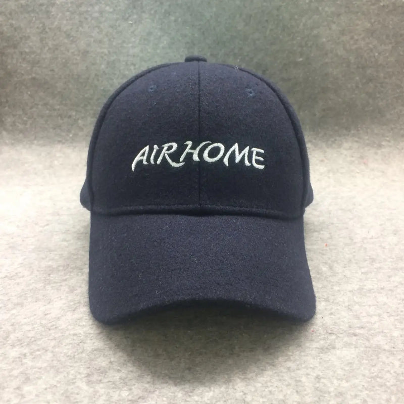 Unisex Wool Felt Solid Color Casquette Trucker Hat Baseball Cap-Women's Caps-Arimonz-Deep blue letter-21-23in-Arimonz
