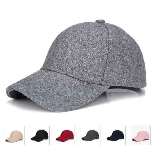Unisex Wool Felt Solid Color Casquette Trucker Hat Baseball Cap-Women's Caps-Arimonz-Arimonz