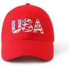USA Flag Cotton Trucker Hat Classic Patriotic Adjustable Baseball Cap-Women's Caps-Arimonz-Arimonz