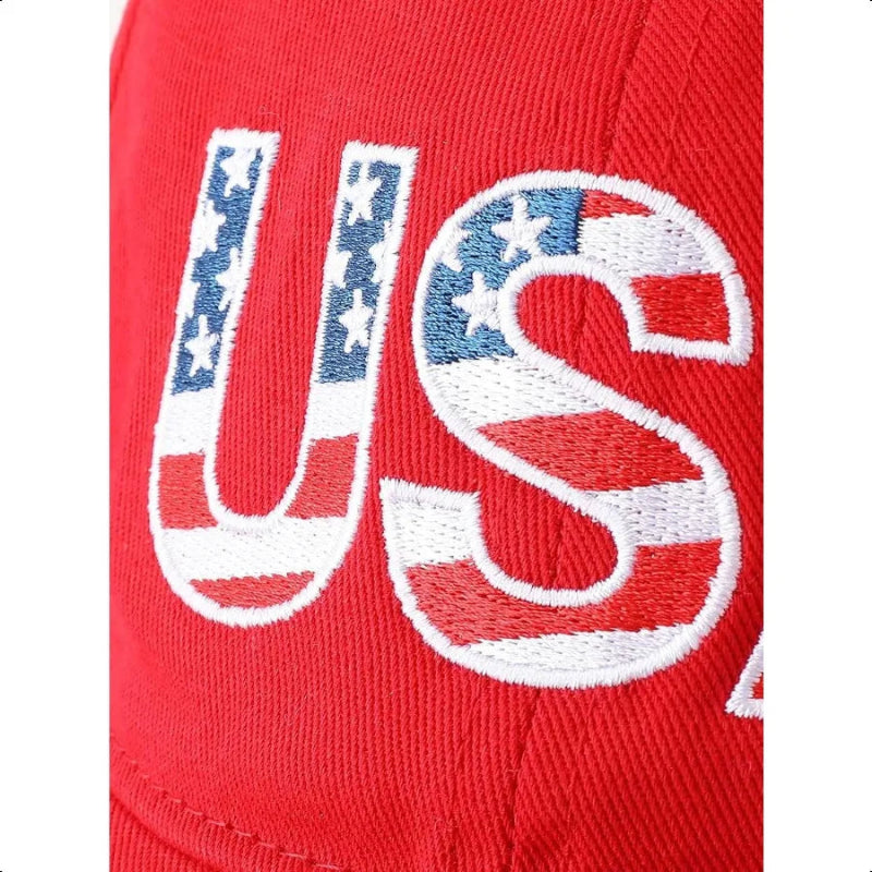 USA Flag Cotton Trucker Hat Classic Patriotic Adjustable Baseball Cap-Women's Caps-Arimonz-Arimonz