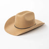 USPOP Unisex Wool Felt Cowboy Hat with Studded Belt Spring Autumn 100% Wool Fedora Wide Brim Curved Edge Outdoor Warm Hat-Arimonz-Arimonz