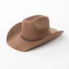 USPOP Unisex Wool Felt Cowboy Hat with Studded Belt Spring Autumn 100% Wool Fedora Wide Brim Curved Edge Outdoor Warm Hat-Arimonz-Arimonz