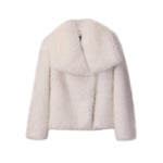 Luxury Chic Faux Fox Fur Winter Coat with Big Collar Fashion Jacket