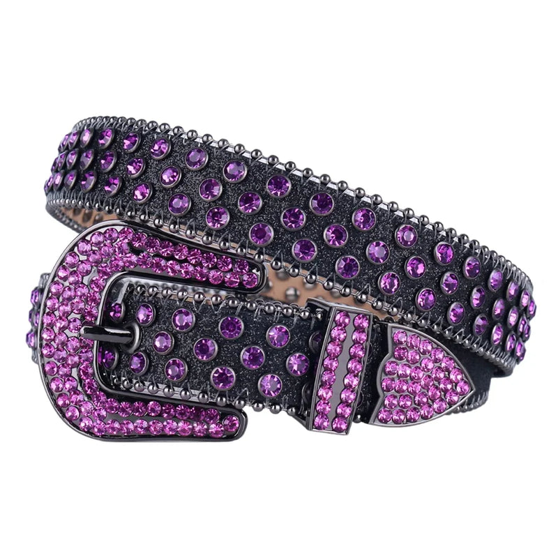 Western Crystal Studded Belt Cowgirl Rhinestone Belt For Women