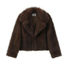 Chic Street Style Winter Fluffy Coat Gradient Faux Fur Luxury Jacket