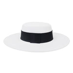 French Women's Hat Big Wide Brim Fedora Hats Flat Top Felt Hat