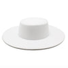 French Women's Hat Big Wide Brim Fedora Hats Flat Top Felt Hat