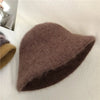 Autumn Winter Wool Fur Cap for Women Soft Warm Wool Basin Bucket Hat