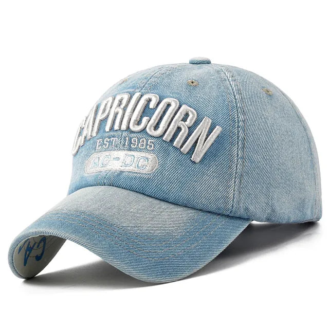 Denim Baseball Cap Women Embroidery Letter Jeans Snapback Hat