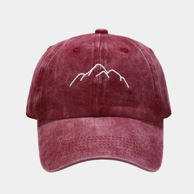 Mountain Range Embroidery Baseball Caps Adjustable Snapback