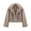 Chic Street Style Winter Fluffy Coat Gradient Faux Fur Luxury Jacket