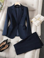 Office Wear Women Blazer Suits Elegant Casual Blazer 2 Piece Set