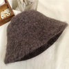 Autumn Winter Wool Fur Cap for Women Soft Warm Wool Basin Bucket Hat