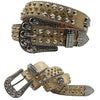 Western Rhinestone Skull Belt Crystal Studded Luxury Pin Buckle Belt