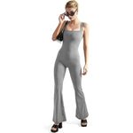 Women's Sleeveless Bodysuit Flared Pants Square Neck Casual Jumpsuits