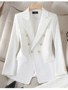 2pcs Blazer Set Women Suit Elegant Office Wear Double Breasted Set