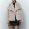 Faux Fur Jacket Coat Women Design Big Collar Fur Coats Cool Overcoat