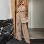 Elegant Off Shoulder Jumpsuit Casual High Waist Long Pants Romper