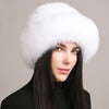 Natural Knitted Mink Fur Hat Cap Women Handmade Knit Headwear Beanies