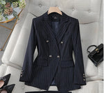 Women Double breasted Collar Sport Jacket Elegant Pant Set Office Set