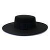 French Women's Hat Big Wide Brim Fedora Hats Flat Top Felt Hat