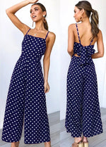 Women Elegant V-Neck Sleeveless High Waist Jumpsuit Wide Leg Romper