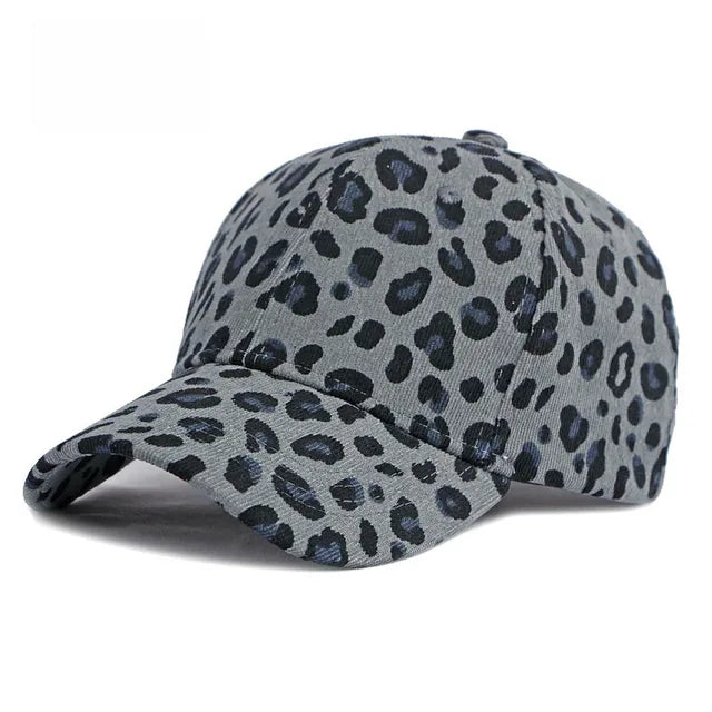 Women Leopard Pattern Corduroy Baseball Cap Men Retro Snapback Hat