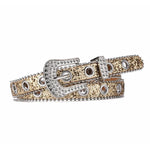 Y2k Girls Belt Retro Leather Rhinestone Pin Buckle Waistband