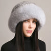 Natural Knitted Mink Fur Hat Cap Women Handmade Knit Headwear Beanies