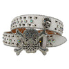 Western Rhinestone Skull Belt Crystal Studded Luxury Pin Buckle Belt