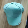 Plain Suede Baseball Cap with Iron Ring Adjustable Peaked Snapback Hat