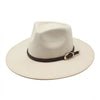 Women Winter Wool Fedora Hat Simple Wide Brim Vintage Felt Jazz Hats