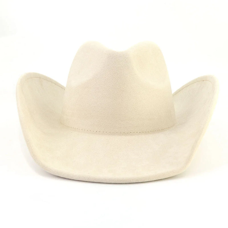 Western Big Roll Brim Cowboy Top Hat Felt Fedora Outdoor Hat