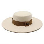 Solid Wide Brim Fedora Hat Vintage Trilby Felt Fashion Hat