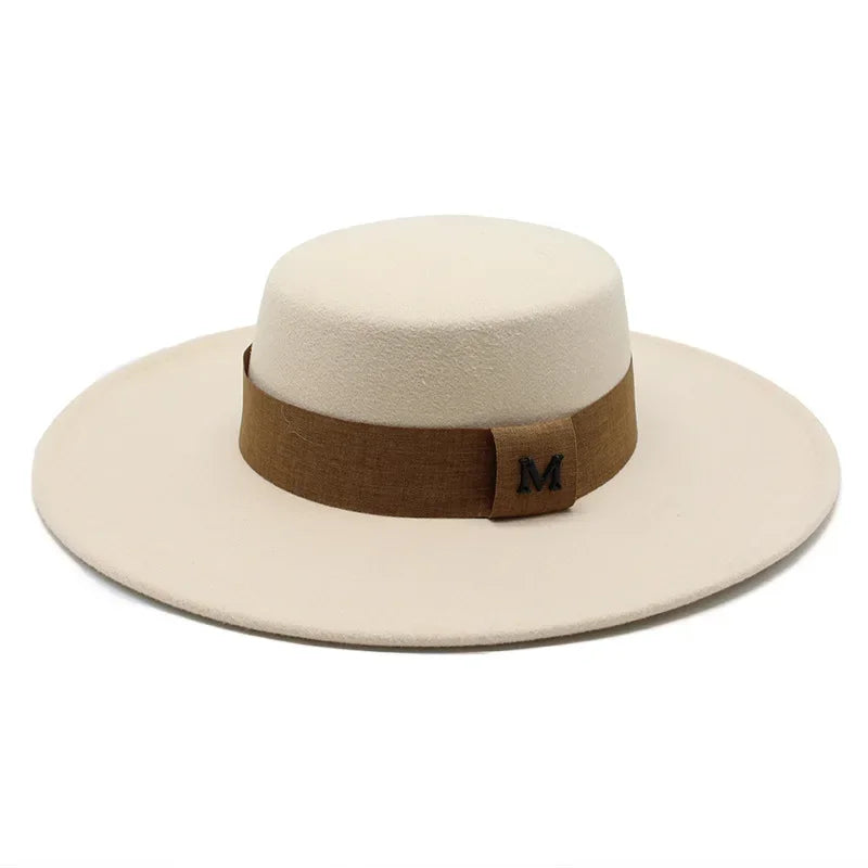 Solid Wide Brim Fedora Hat Vintage Trilby Felt Fashion Hat