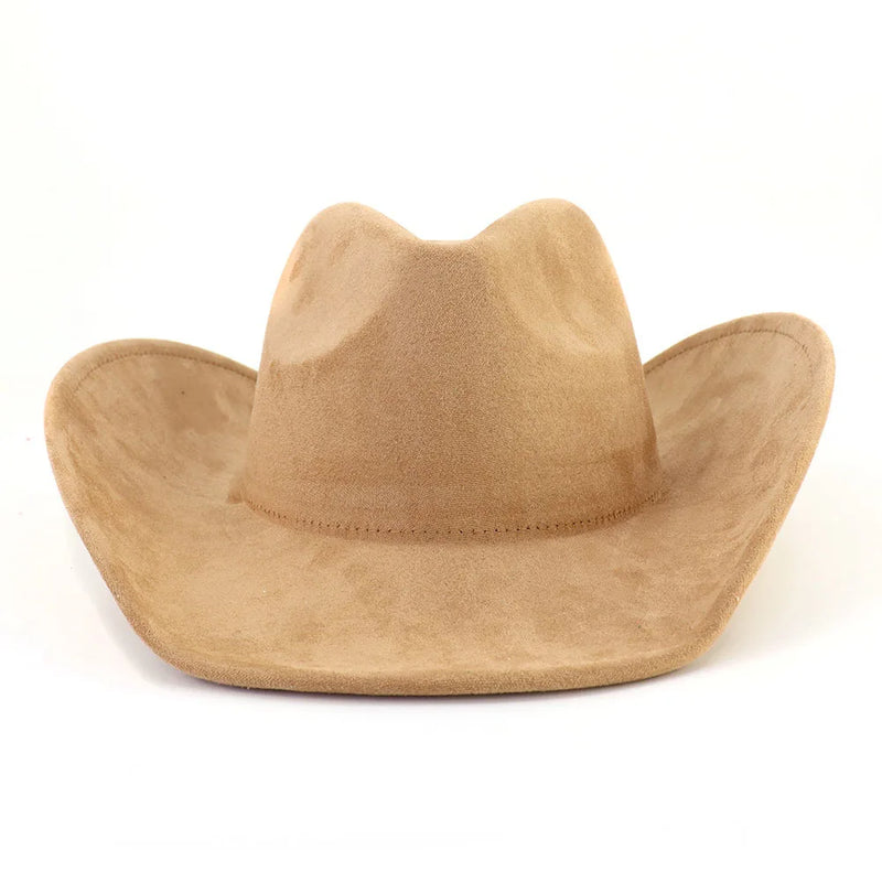 Western Big Roll Brim Cowboy Top Hat Felt Fedora Outdoor Hat