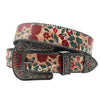 Flower Diamond Wide Buckle Belt For Women men Vintage Rhinestone Belt