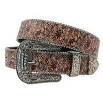 Flower Diamond Wide Buckle Belt For Women men Vintage Rhinestone Belt