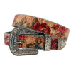 Flower Diamond Wide Buckle Belt For Women men Vintage Rhinestone Belt