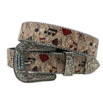 Flower Diamond Wide Buckle Belt For Women men Vintage Rhinestone Belt