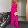 Elegant Off Shoulder Jumpsuit Casual High Waist Long Pants Romper