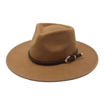 Women Winter Wool Fedora Hat Simple Wide Brim Vintage Felt Jazz Hats