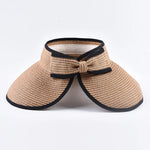 Summer Empty Top Straw Hat Foldable Wide Large Brim Bowknot Sun Hat