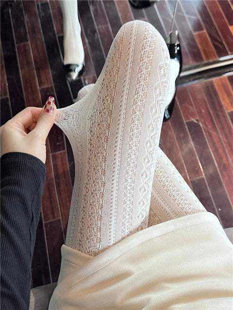 Hollowed Lace Mesh Stockings Bottomed Pantyhose Classic Tights